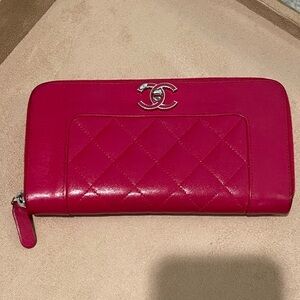 Chanel Mademoiselle Sheepskin Quilted L-Gusset Continental Wallet 🩷💕🩷